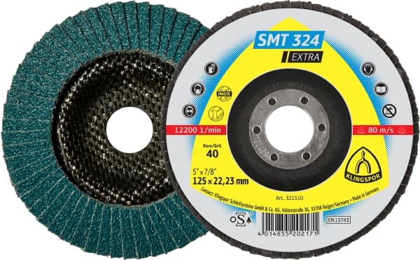 Klingspor - Disco Flap  - Cod. 163013 - SMT 324 Extra - 4 1/2&quot; x 7/8&quot; -  80 gr.