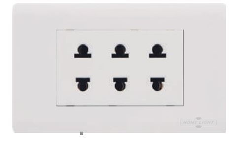 Home Light Deluxe - Tomacorriente Triple - Cod. 046387 - Empotrar