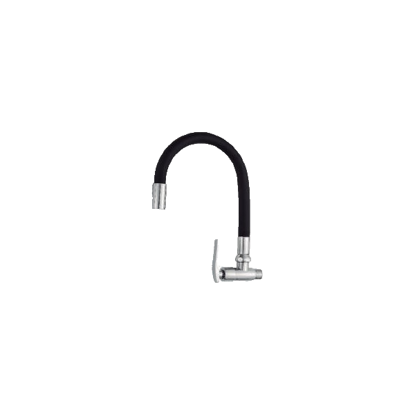 C&amp;A - Llave Lavadero Pico Ganso - Cod. 126245 - A la Pared - Negro