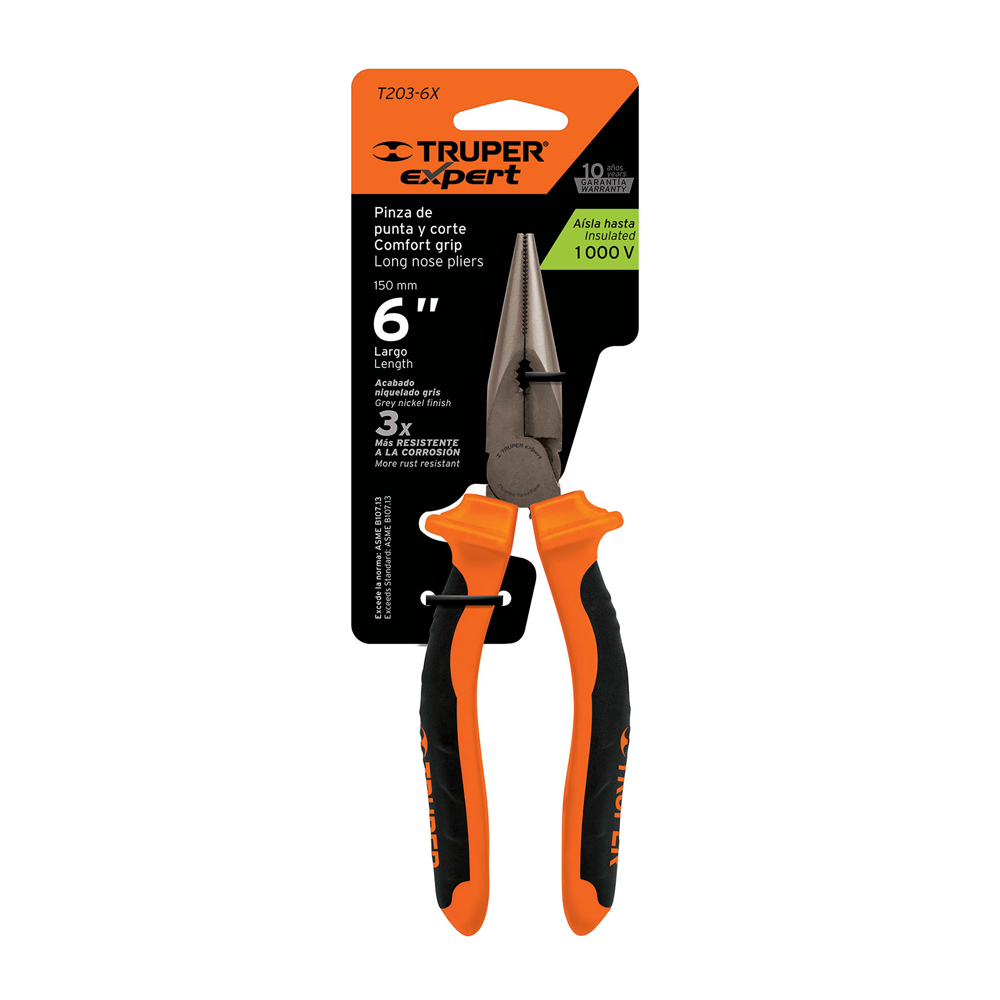 TRUPER - Alicate Punta Corte - Cod. 110544 - Comfort Grip - 6&quot;