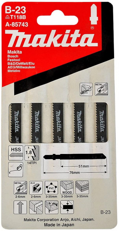 MAKITA - Set Sierra Calar - Cod. 167124 - Metal